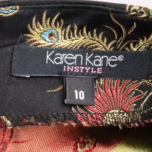 Karen Kane InStyle Women’s 10 Y2K Dragon Brocade Beaded Pencil Skirt - Picture 7 of 9